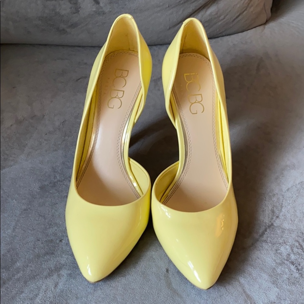 BCBG yellow heels